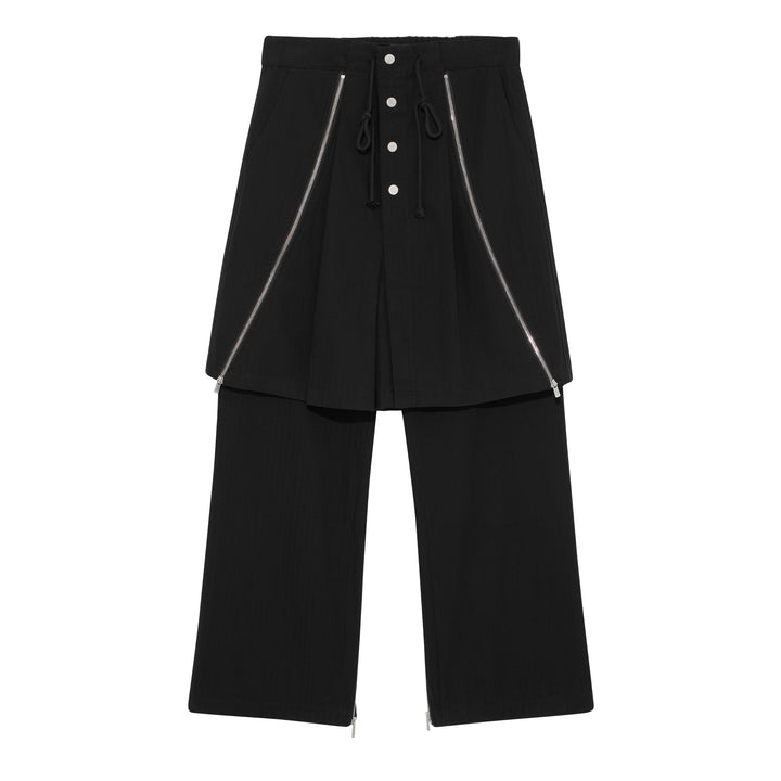 Double Layered Zip Trousers