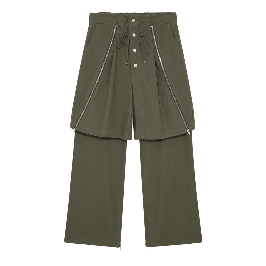FFFPOSTALSERVICE Zip Trouser パンツ 30 ブラウン FFFPOSTALSERVICE(トリプルエフポスタルサービス) | Double Layered