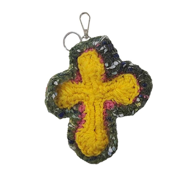 Y.A.R.N. - 3D Cross Handmade Knit Key Holder【G type】