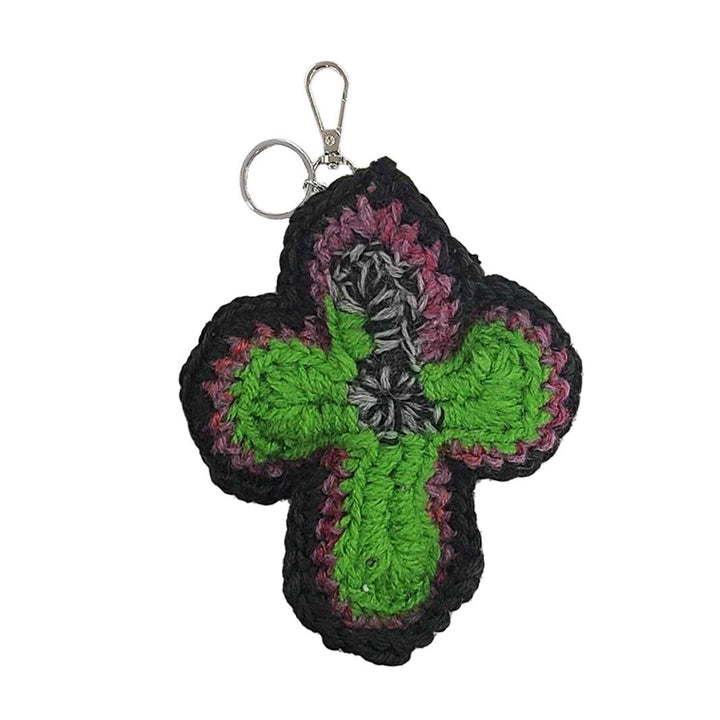 Y.A.R.N. - 3D Cross Handmade Knit Key Holder【H type】