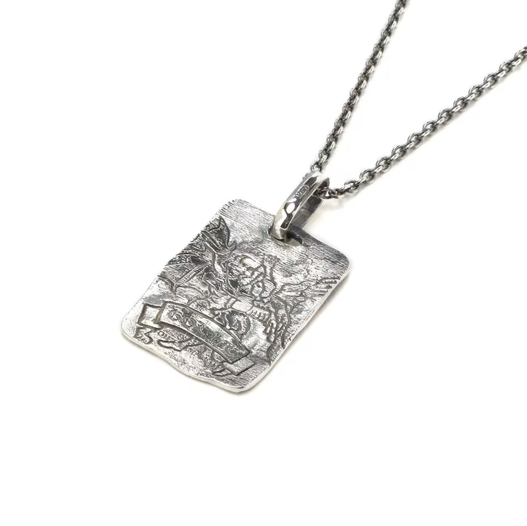 SILVER 950 DEVIL&ANGEL PLATE PENDANT