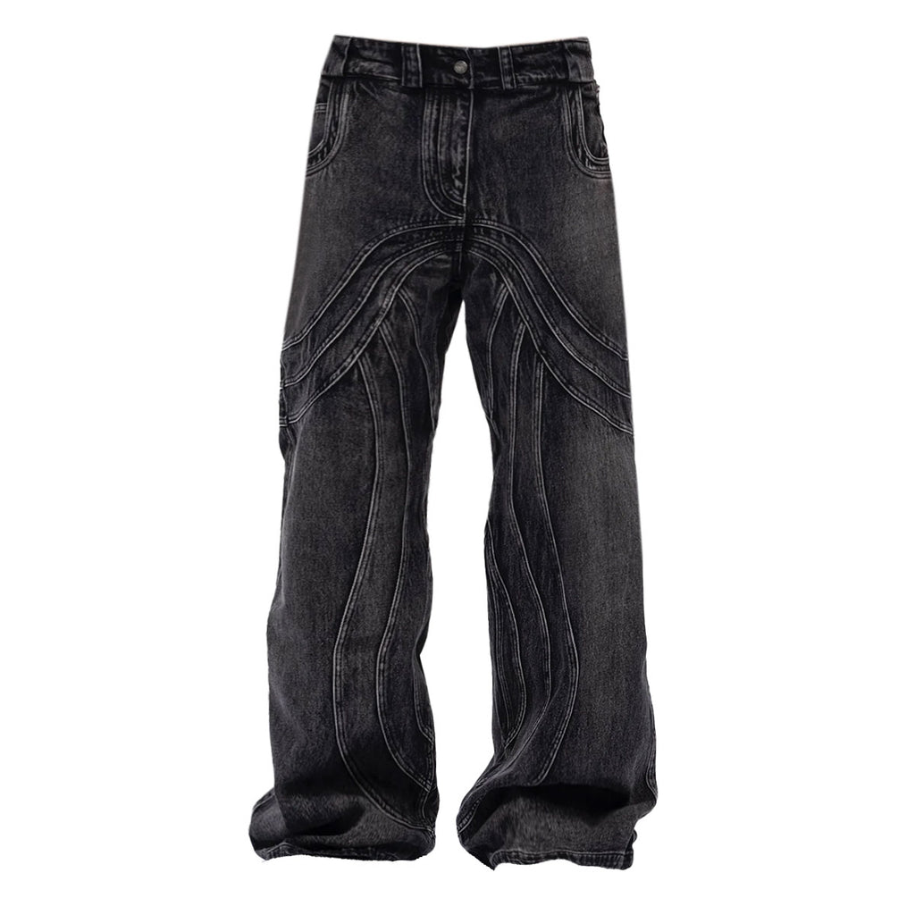 NO FAITH STUDIOS ワイドデニム ストレートデニム ブラック XS HEAVY WAVE DENIM USED BLACK – NO/FAITH STUDIOS