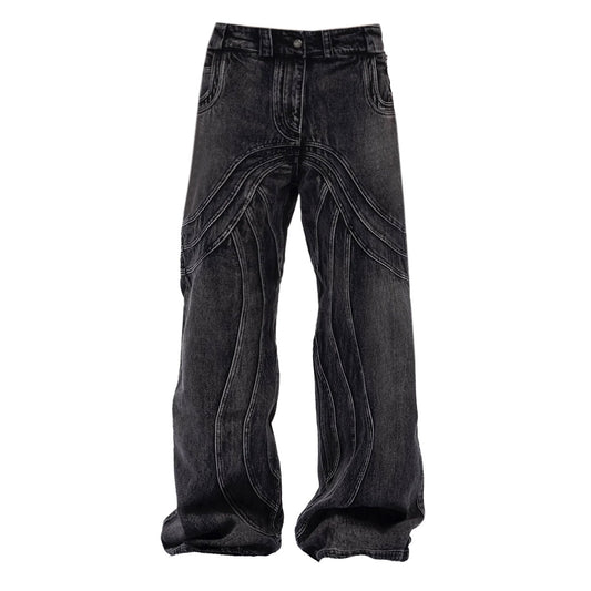 NO FAITH STUDIOS - HEAVY WAVE DENIM USED BLACK