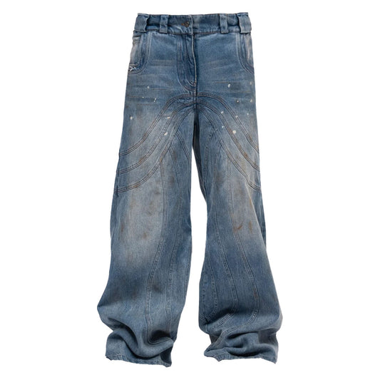 NO FAITH STUDIOS - HEAVY WAVE DENIM USED VINTAGE LOOK