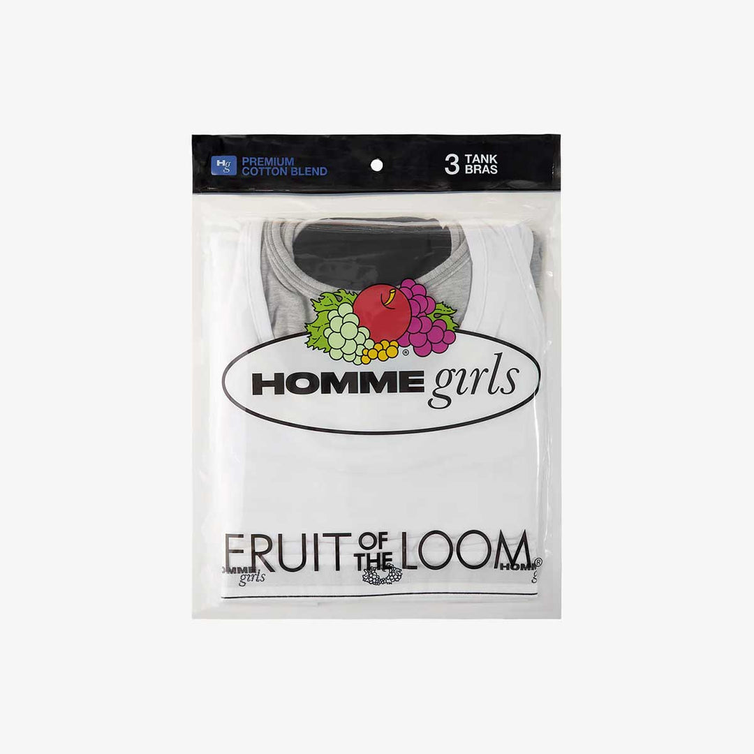 HommeGirls x Fruit Of The Loom Classic Tank Bra (3-Pack)