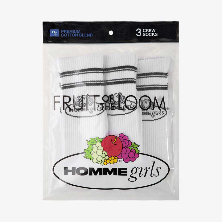 HommeGirls x Fruit Of The Loom Crew Socks (3-Pack)