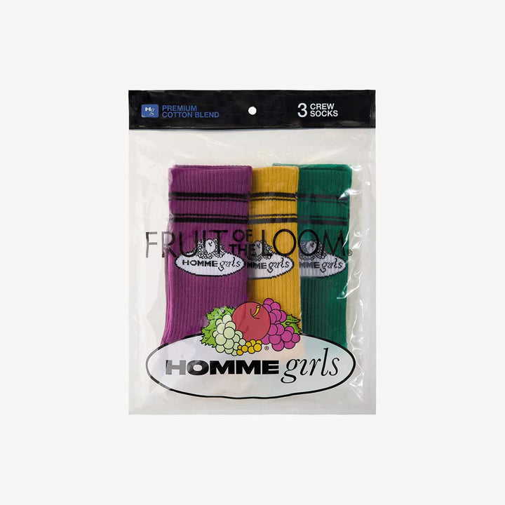 HommeGirls x Fruit Of The Loom Crew Socks (3-Pack)