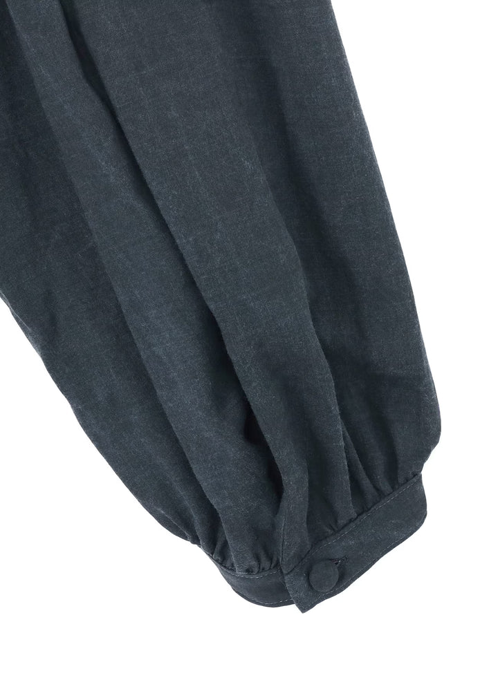 Yohji Yamamoto - CELLULOSE COATING SCARF GATHER BLOUSE