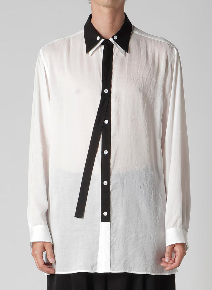 Yohji Yamamoto - CELLULOSE LAWN DOUBLE COLLAR BLOUSE