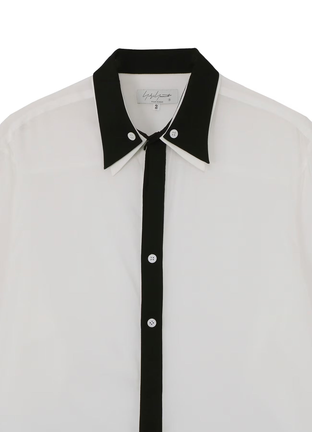 Yohji Yamamoto - CELLULOSE LAWN DOUBLE COLLAR BLOUSE