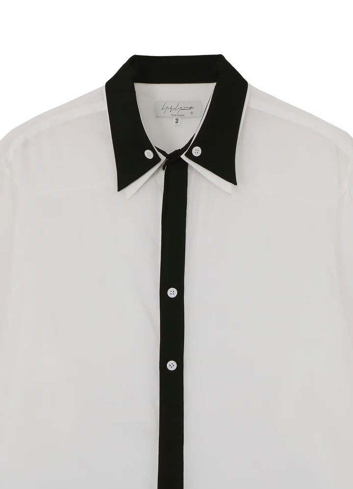 Yohji Yamamoto - CELLULOSE LAWN DOUBLE COLLAR BLOUSE