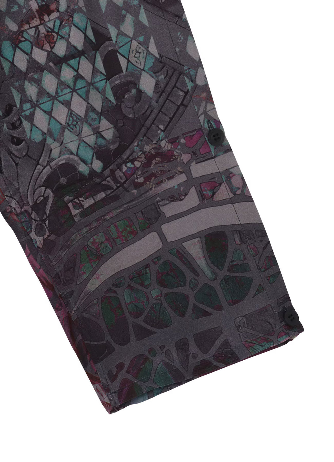 Yohji Yamamoto - BAROQUE PATTERN COLLARLESS BLOUSE