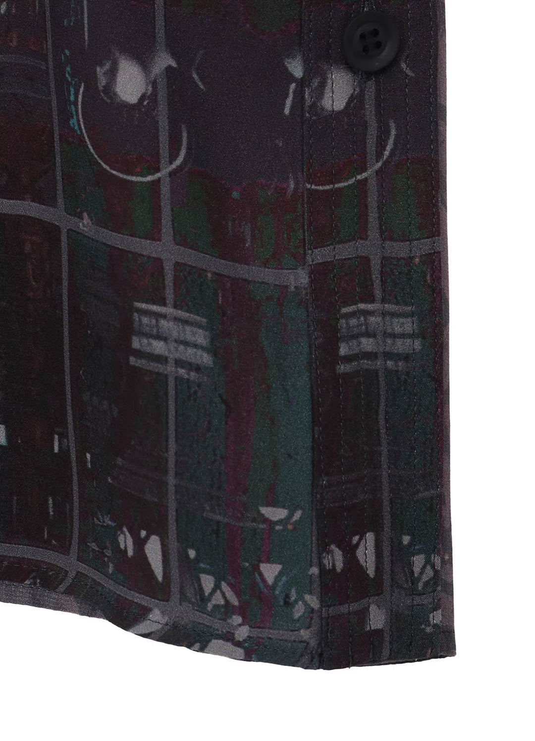 Yohji Yamamoto - BAROQUE PATTERN COLLARLESS BLOUSE