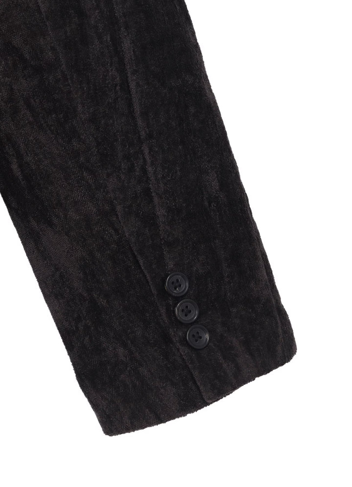 LINEN VELVET TAB DETAIL PADED JACKET