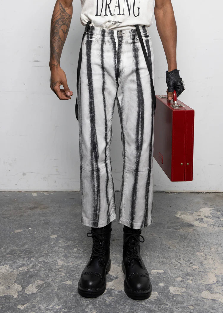 HYACYN - Etteragic Pants White Denim Stripes Black