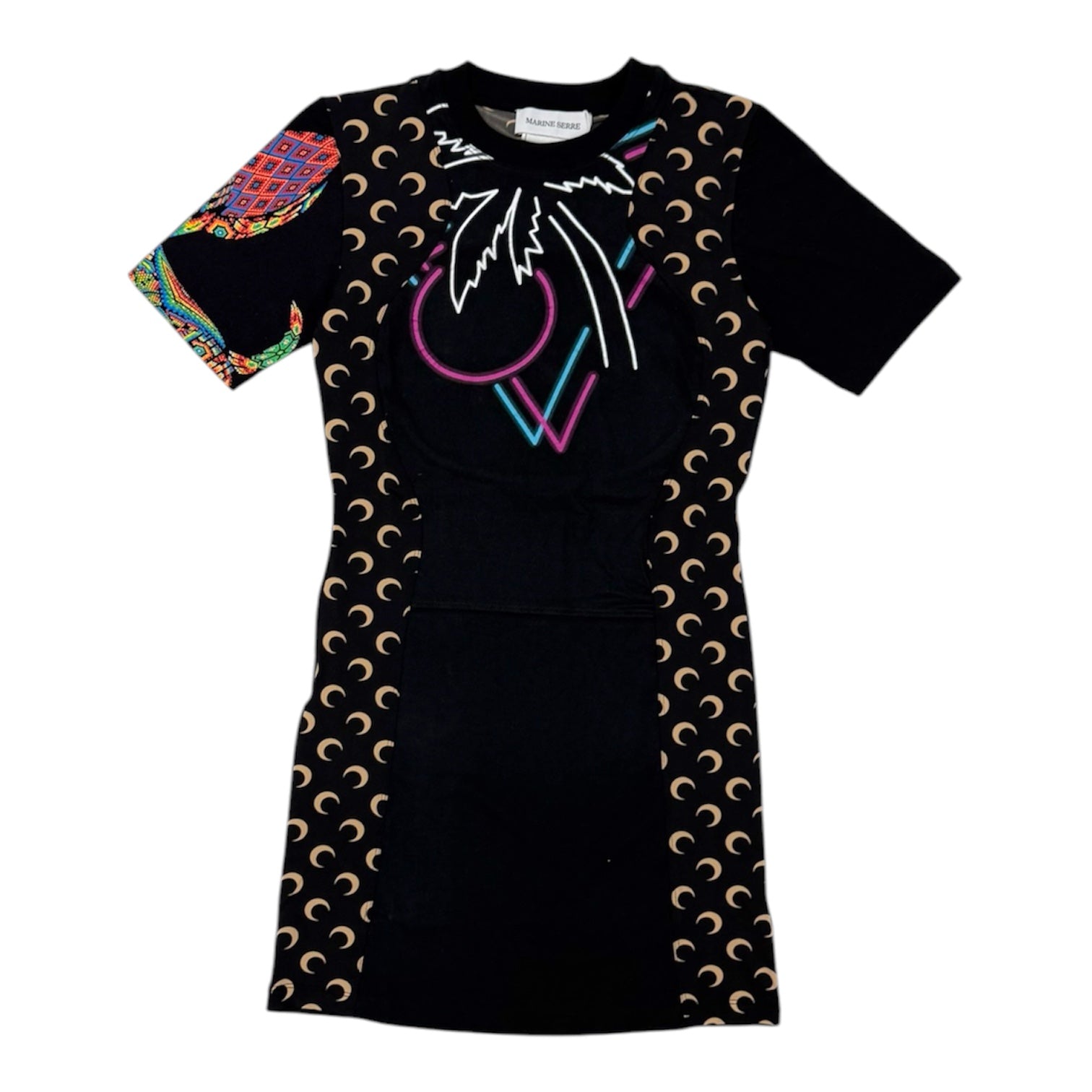 未使用　Marine serre　ムーン　アップサイクル　グラフィックミニドレス Marine serre(マリーンセル) | UPCYCLED Graphic Mini Dress ワンピース