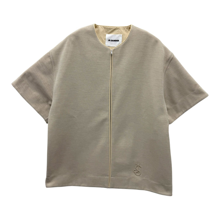 T-SHIRT SS ZIP UP EMB