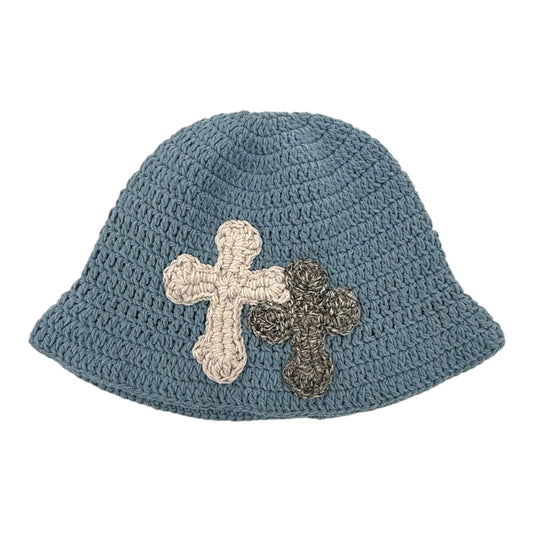 3D double Cross Handmade Knit hat【Ltype】