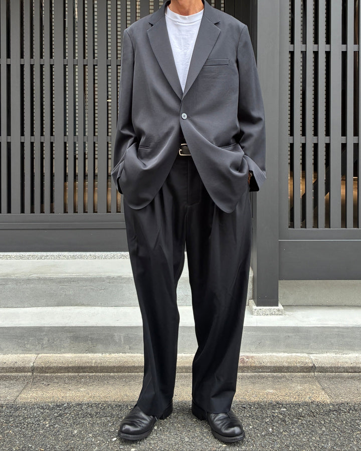 Single-Breasted Jacket in Wool Gabardine