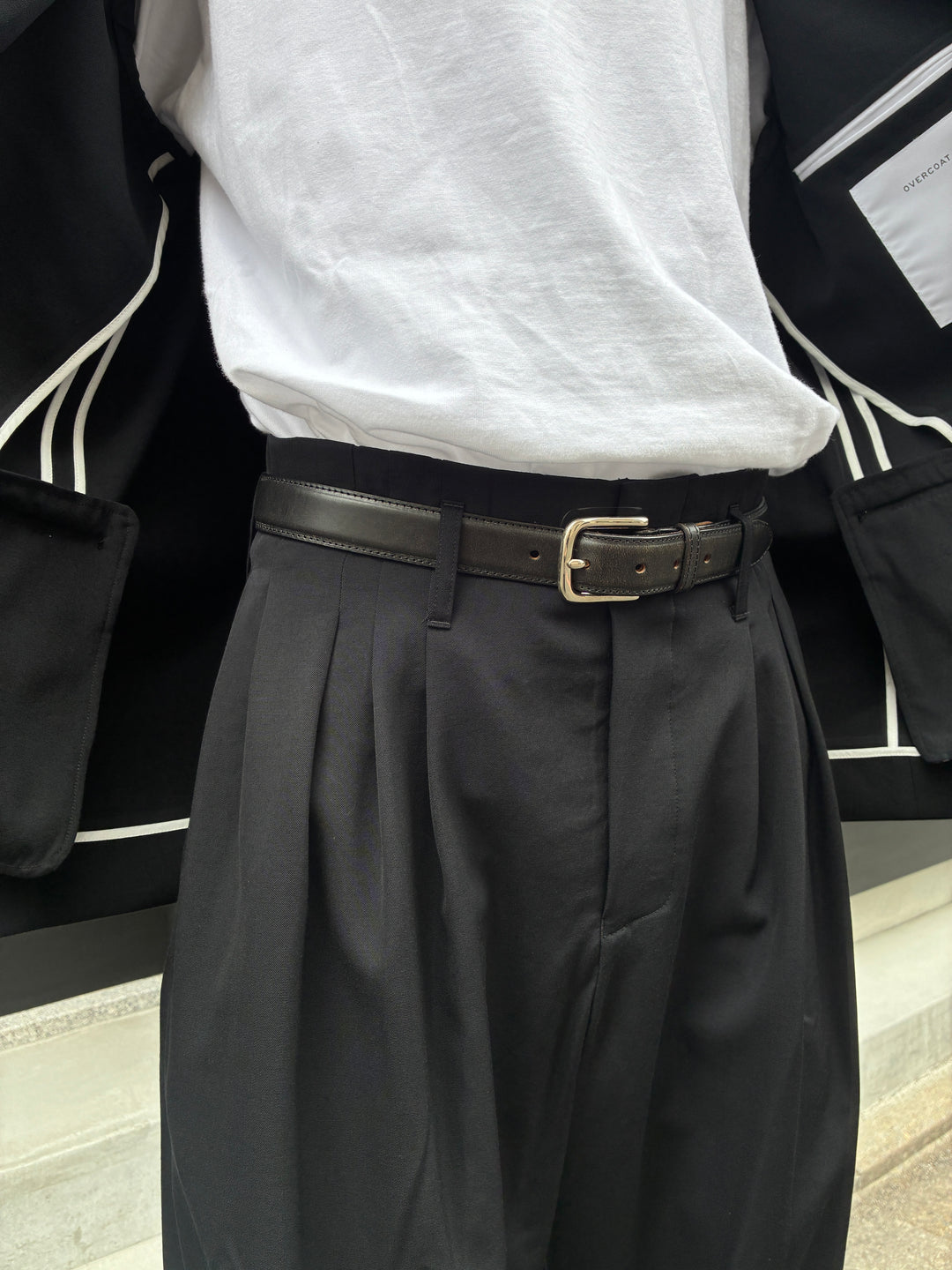 5 Tuck Trousers in Wool Gabardine