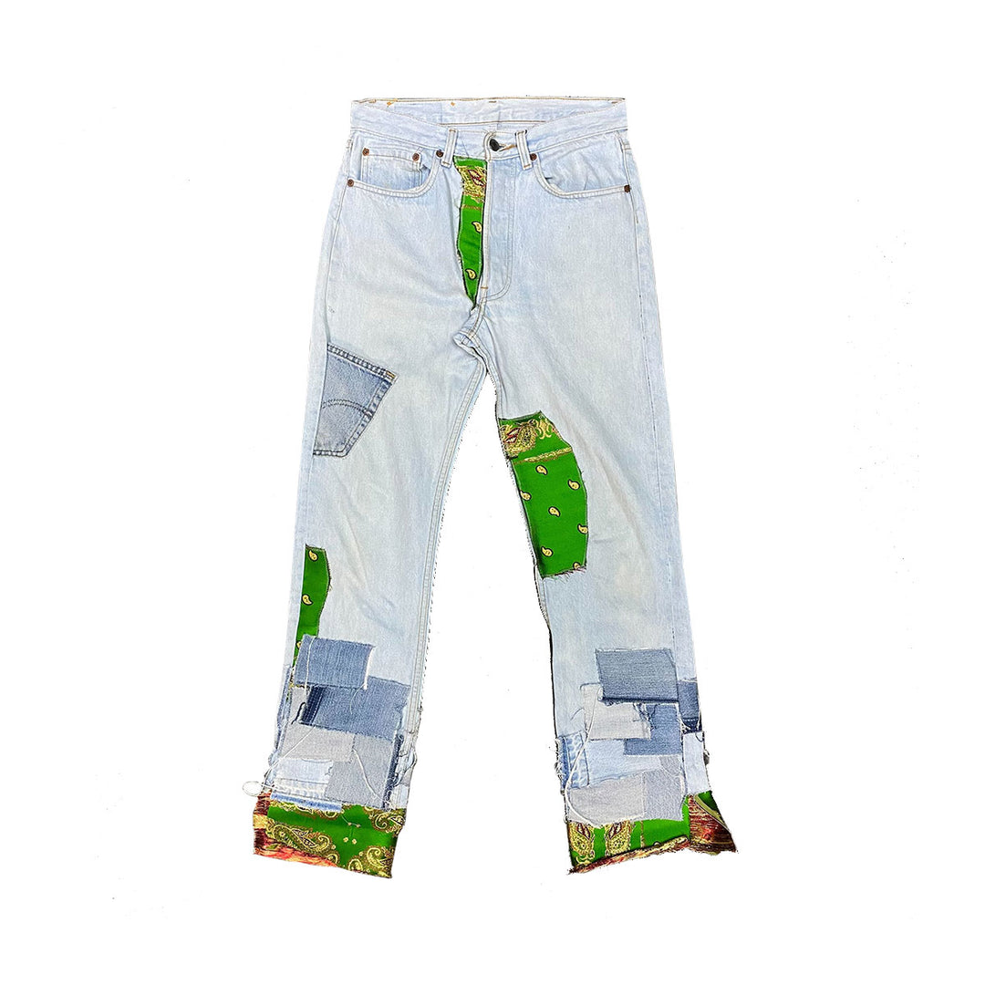 THE WORLD IS YOURS - Kinran Patchwork Denim Pants (THE WORLD IS YOURS × INNOCENCE)