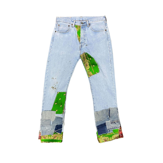 THE WORLD IS YOURS - Kinran Patchwork Denim Pants (THE WORLD IS YOURS × INNOCENCE)