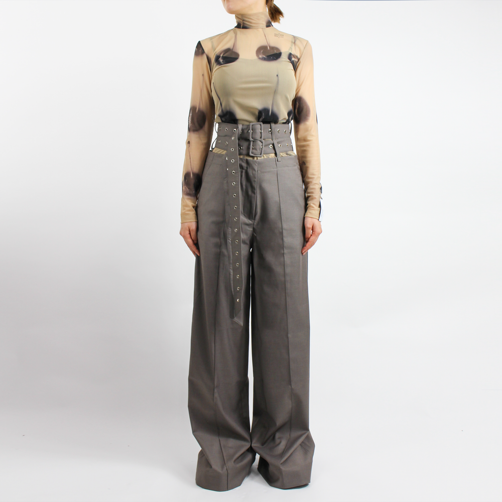 DOUBLE BELT DETAILED TROUSERS - Rokh