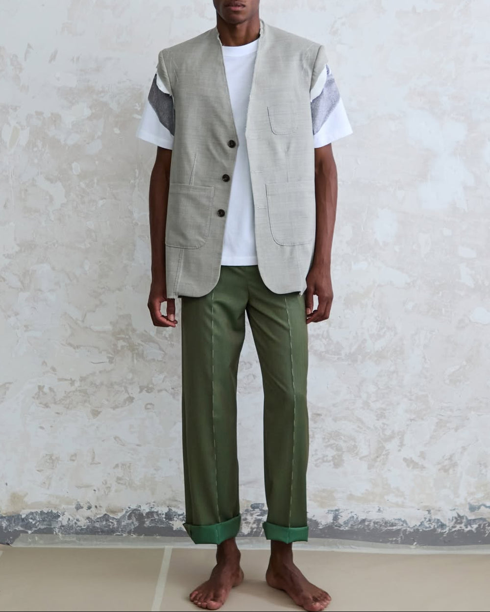 SONIA CARRASCO - DECONSTRUCTED SLEEVELESS BLAZER