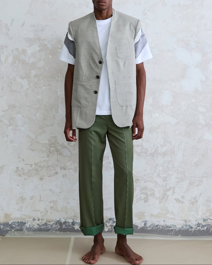 SONIA CARRASCO - DECONSTRUCTED SLEEVELESS BLAZER