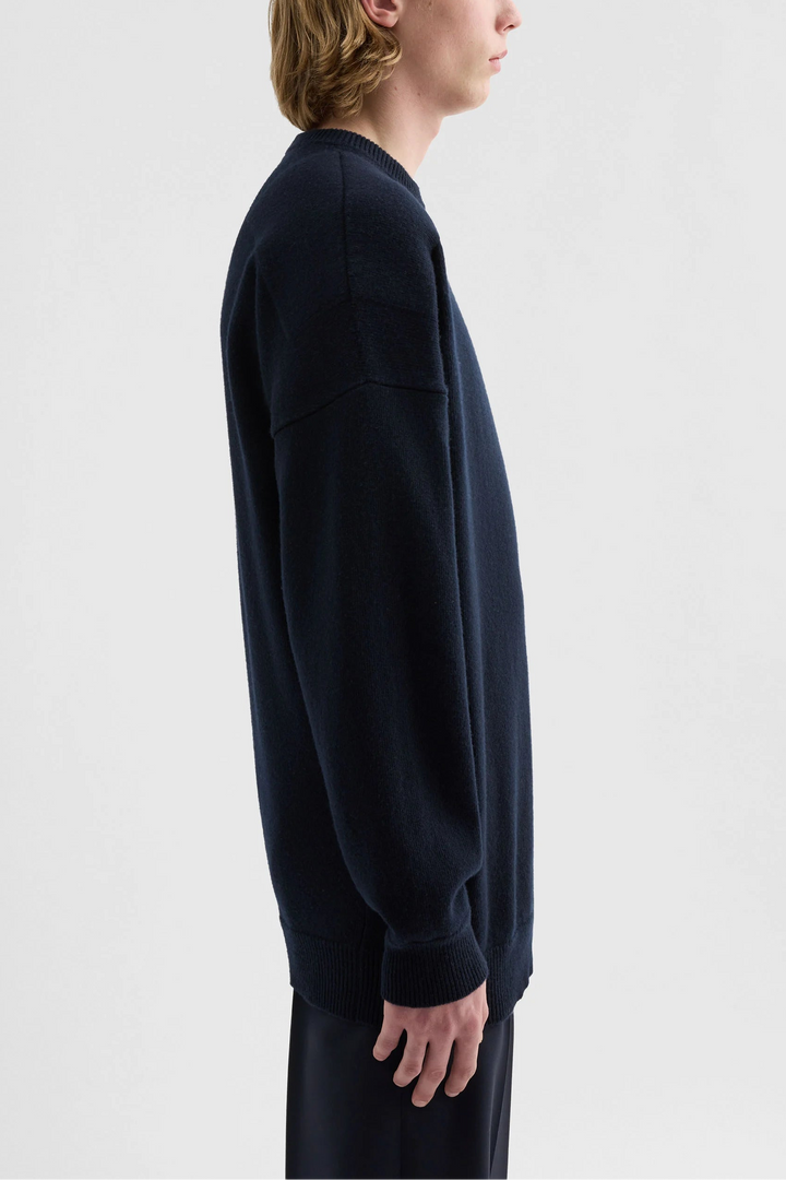 Wool-blend crew neck sweater
