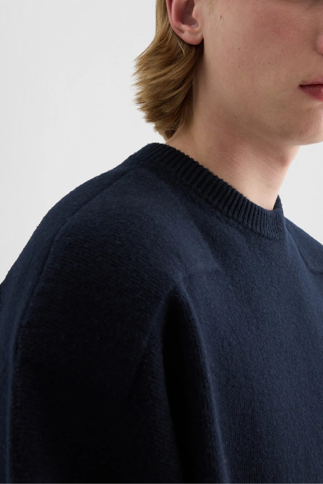 Wool-blend crew neck sweater