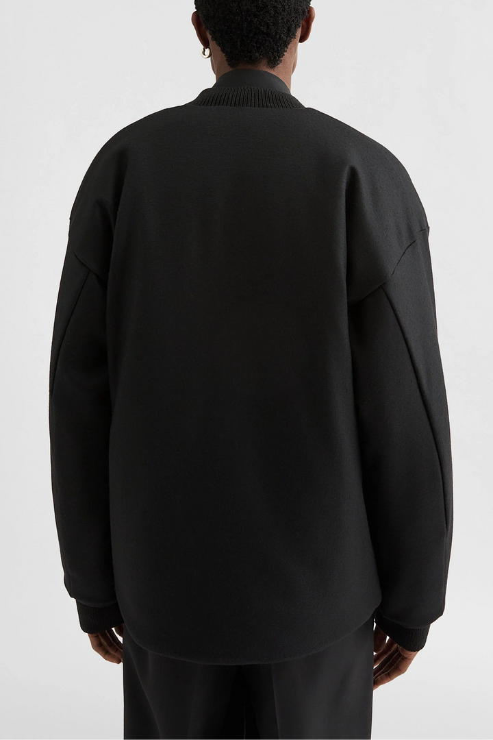Wool Melton Padded Bomber Jacket