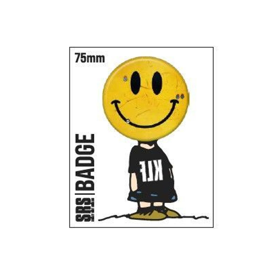 JIMMY CAUTY - Jimmy Cauty "Smiley Riot Shields" Can Badge