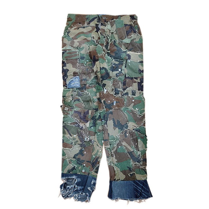 CAMO PATCHWORK DOCKING PANTS (L)