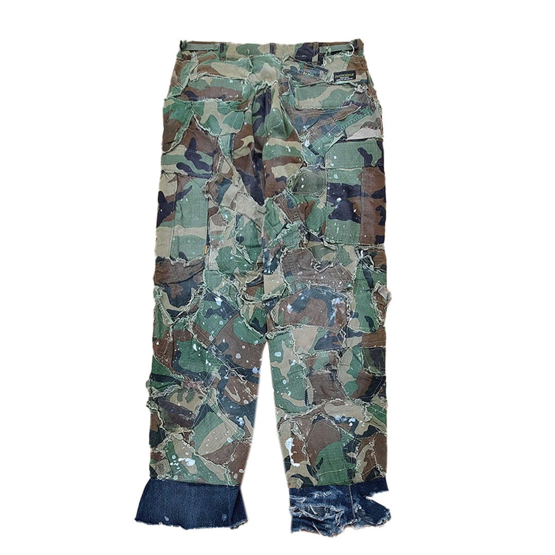 CAMO PATCHWORK DOCKING PANTS (L)