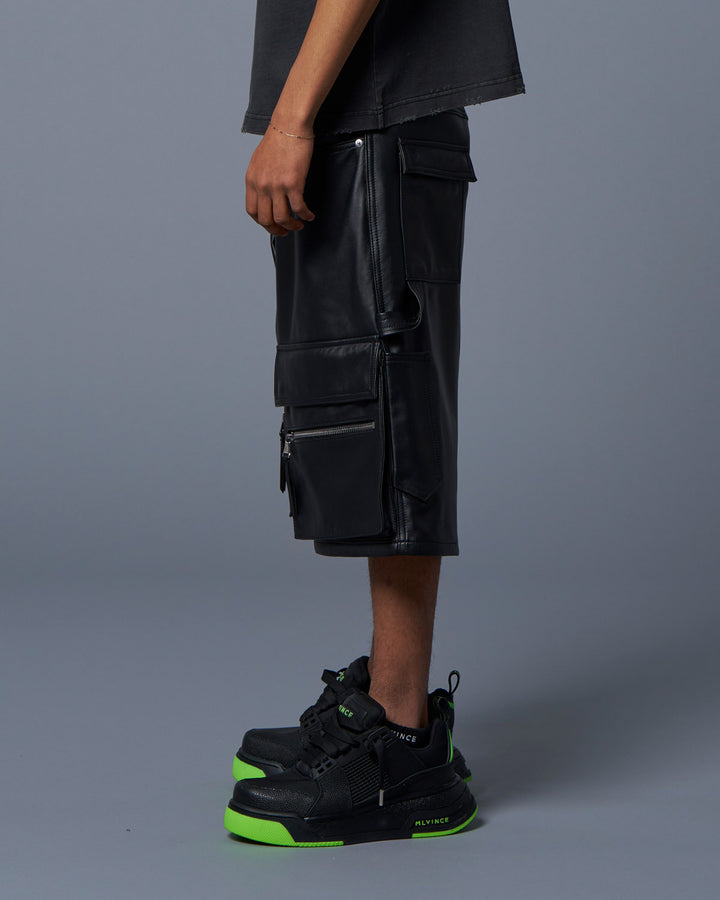 MLVINCE - LEATHER CARGO SHORTS