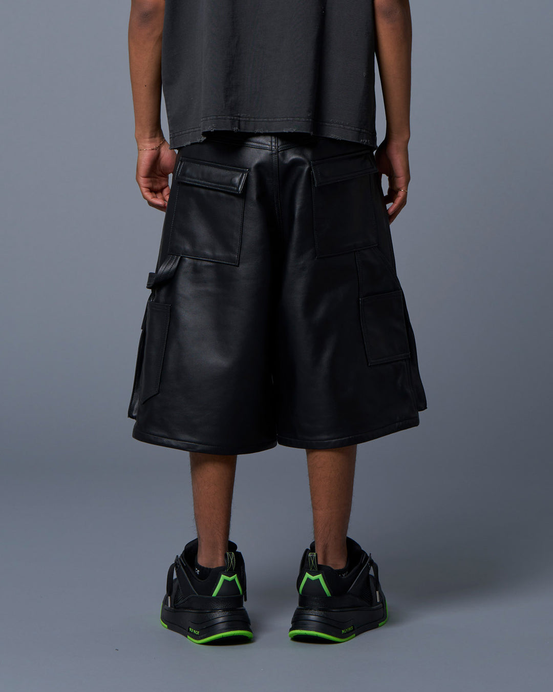 MLVINCE - LEATHER CARGO SHORTS