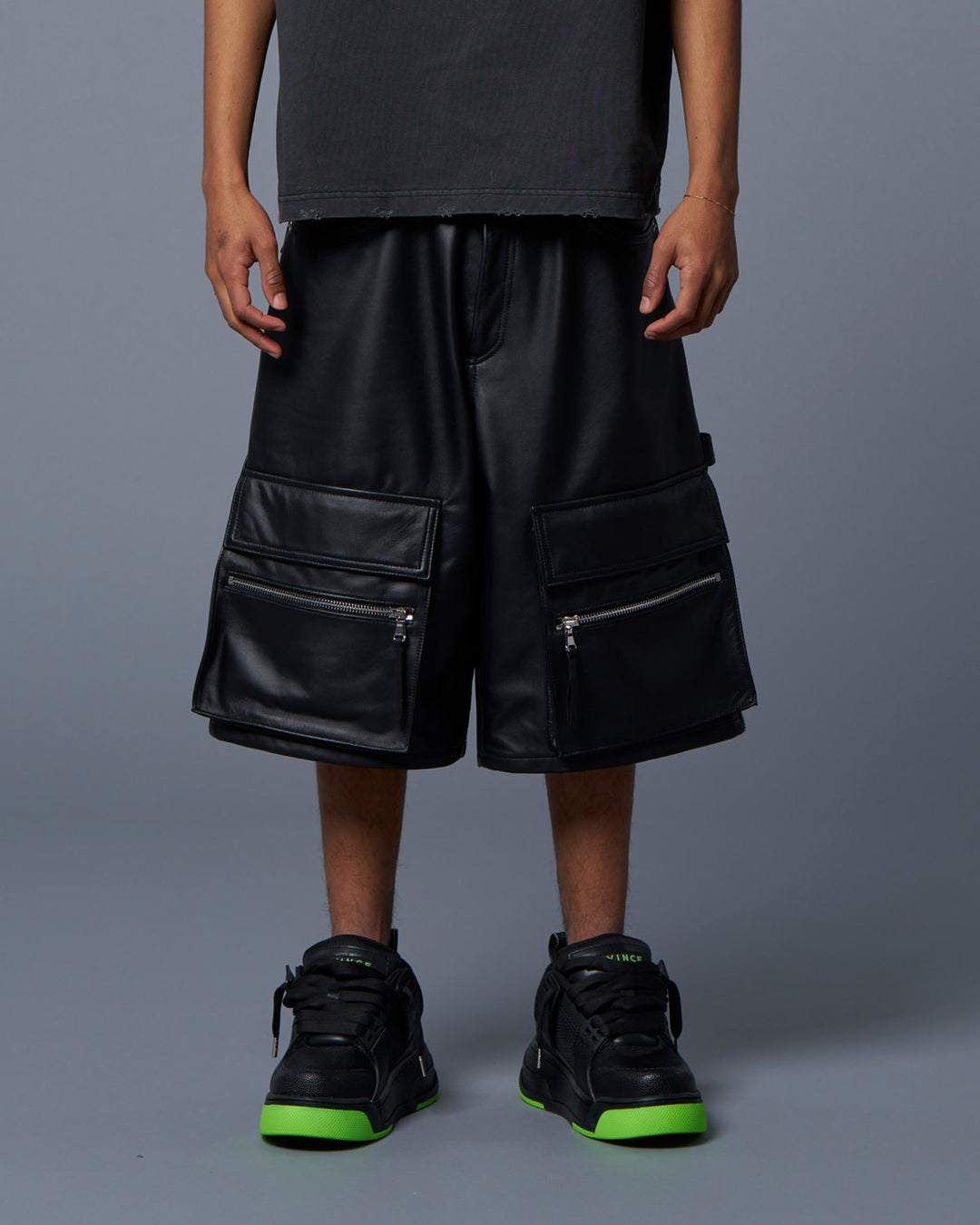 MLVINCE - LEATHER CARGO SHORTS