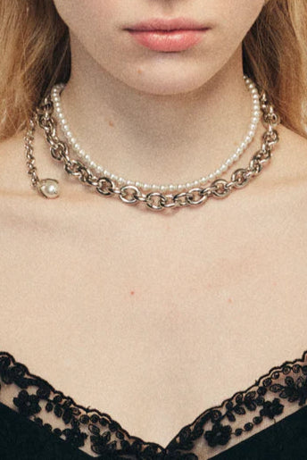 Simone Rocha - PEARL & CHAIN CHOKER NECKLACE