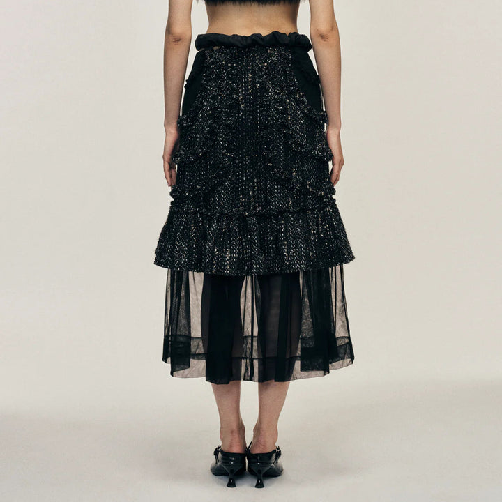 Simone Rocha - Multi Frill Patchwork Fray Skirt