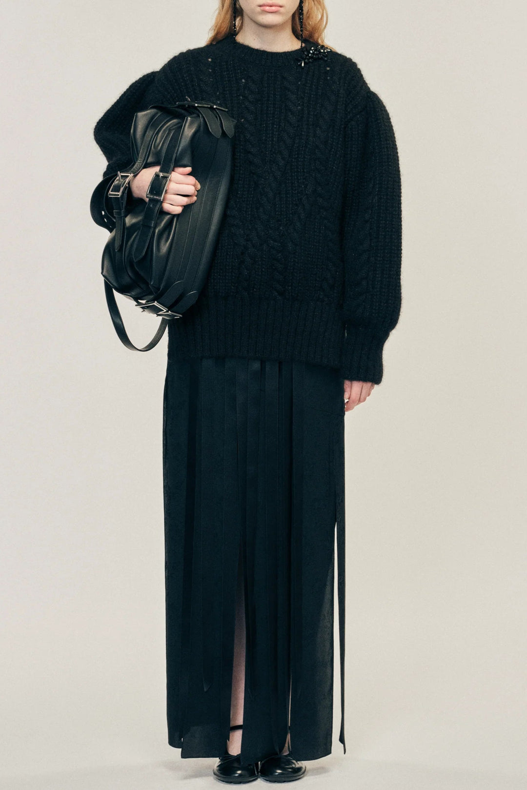 Simone Rocha - Embellished Puff Sleeve Chunky Knit Jumper