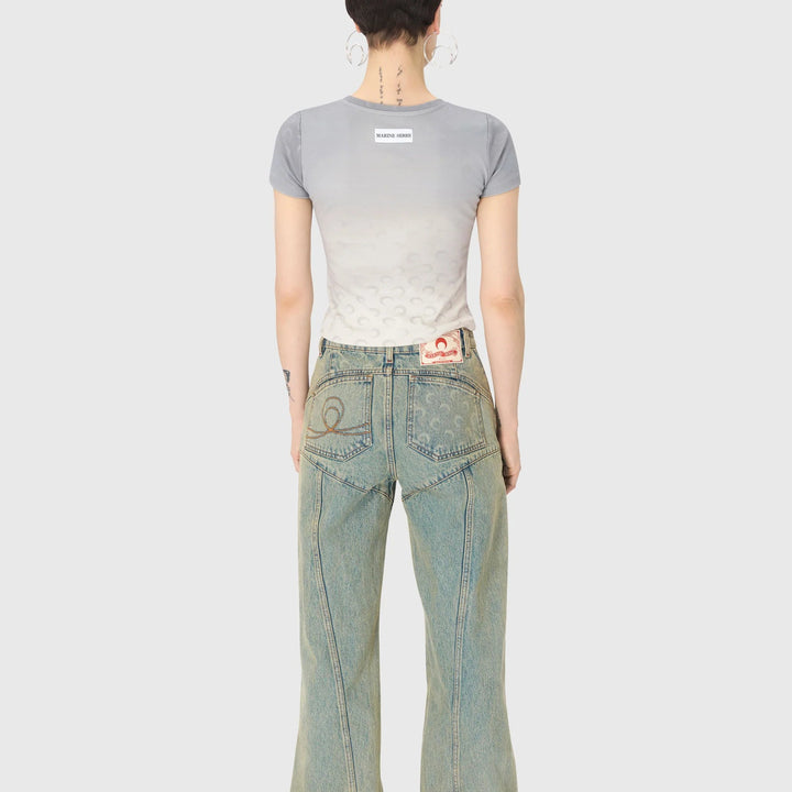 Marine Serre - MOON FADED JERSEY BABY FIT T-SHIRT