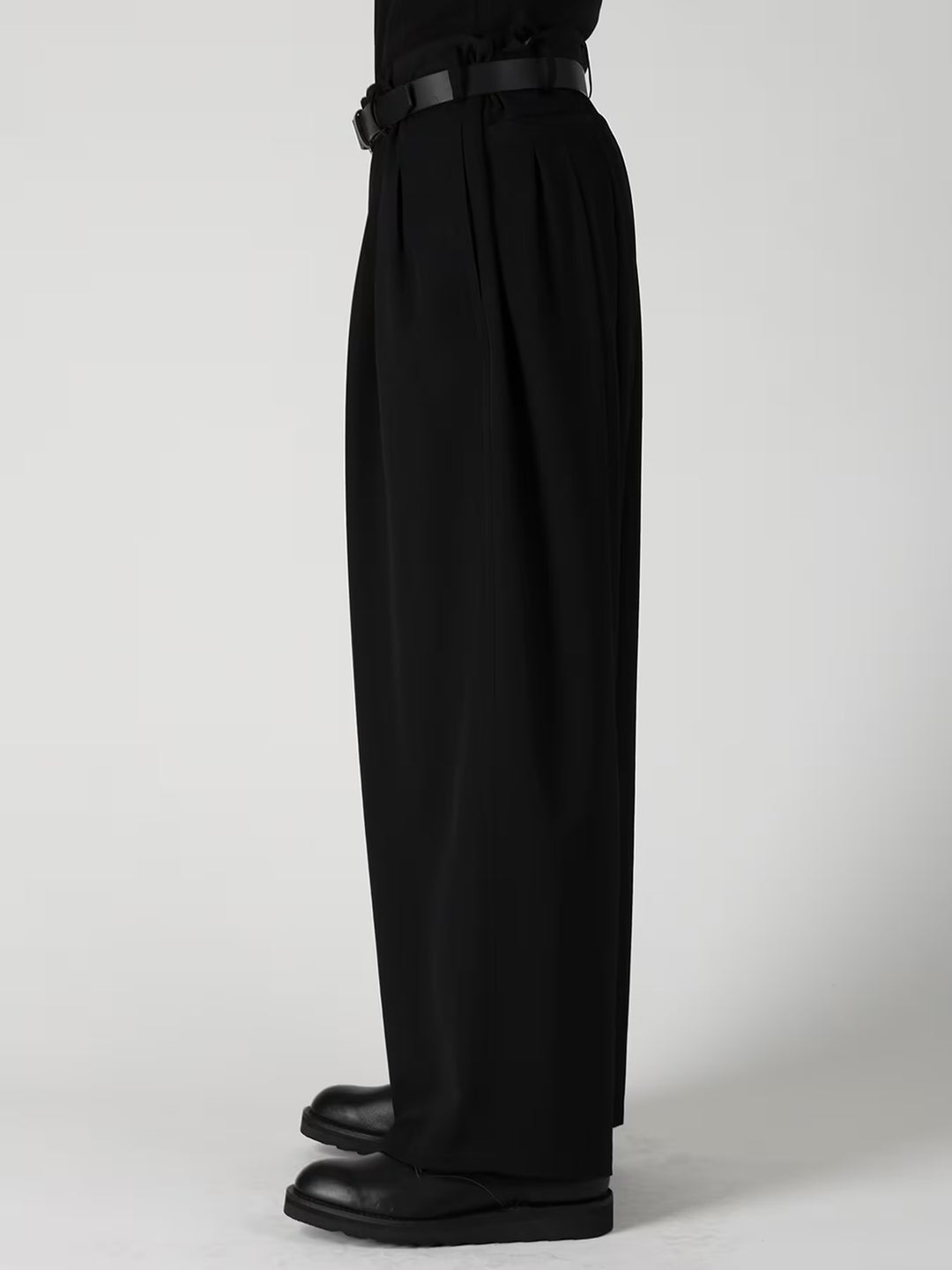 WOOL GABARDINE 12 TUCK PANTS