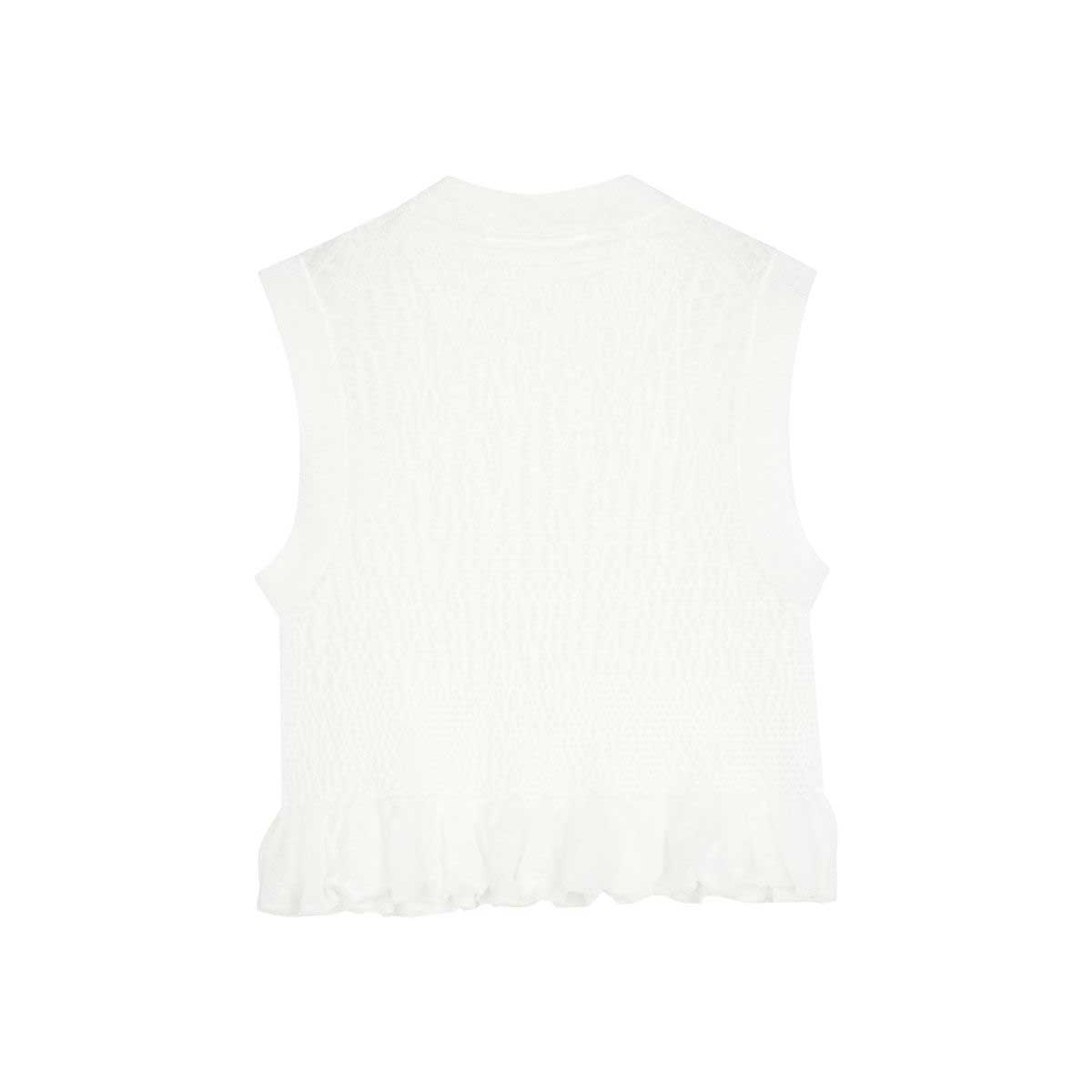 Cecilie Bahnsen ホワイトニットベスト CECILIE BAHNSEN(セシリー・バンセン) | CELIA KNITWEAR セリアベスト