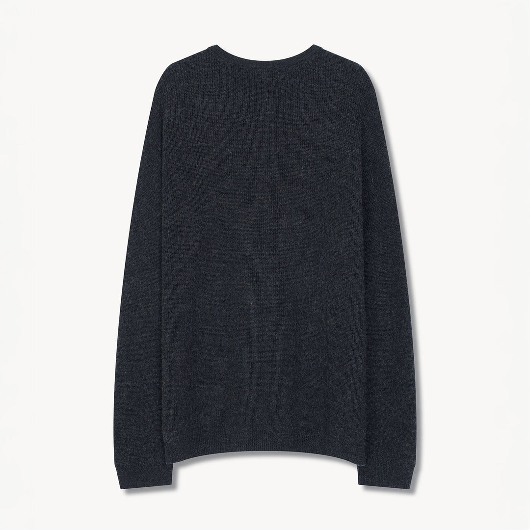 VUJADE - Midas Henley Knit Sweater in Suvin Cotton & Wool