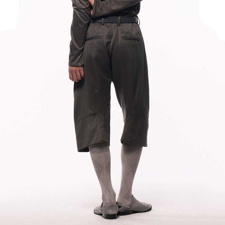 Omar Afridi - KNEE DARTED FLARE  SHORTS