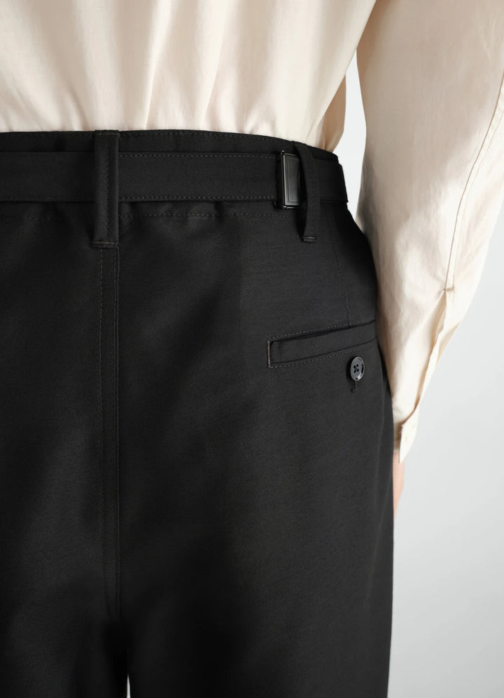 Wool and mohair cloth single-pleated tailored trousers