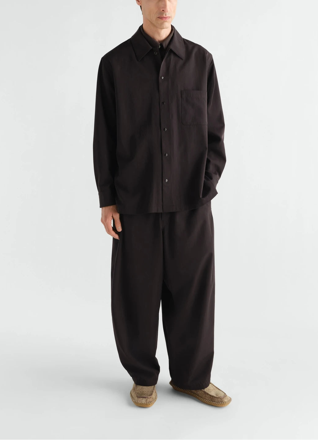 Wool gabardine jogger pants
