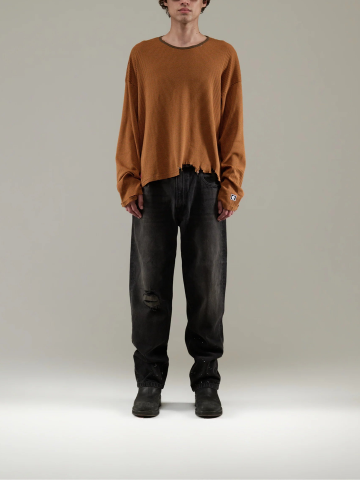 CONSEQUENCE STRIPED L/S KNITTED TEE