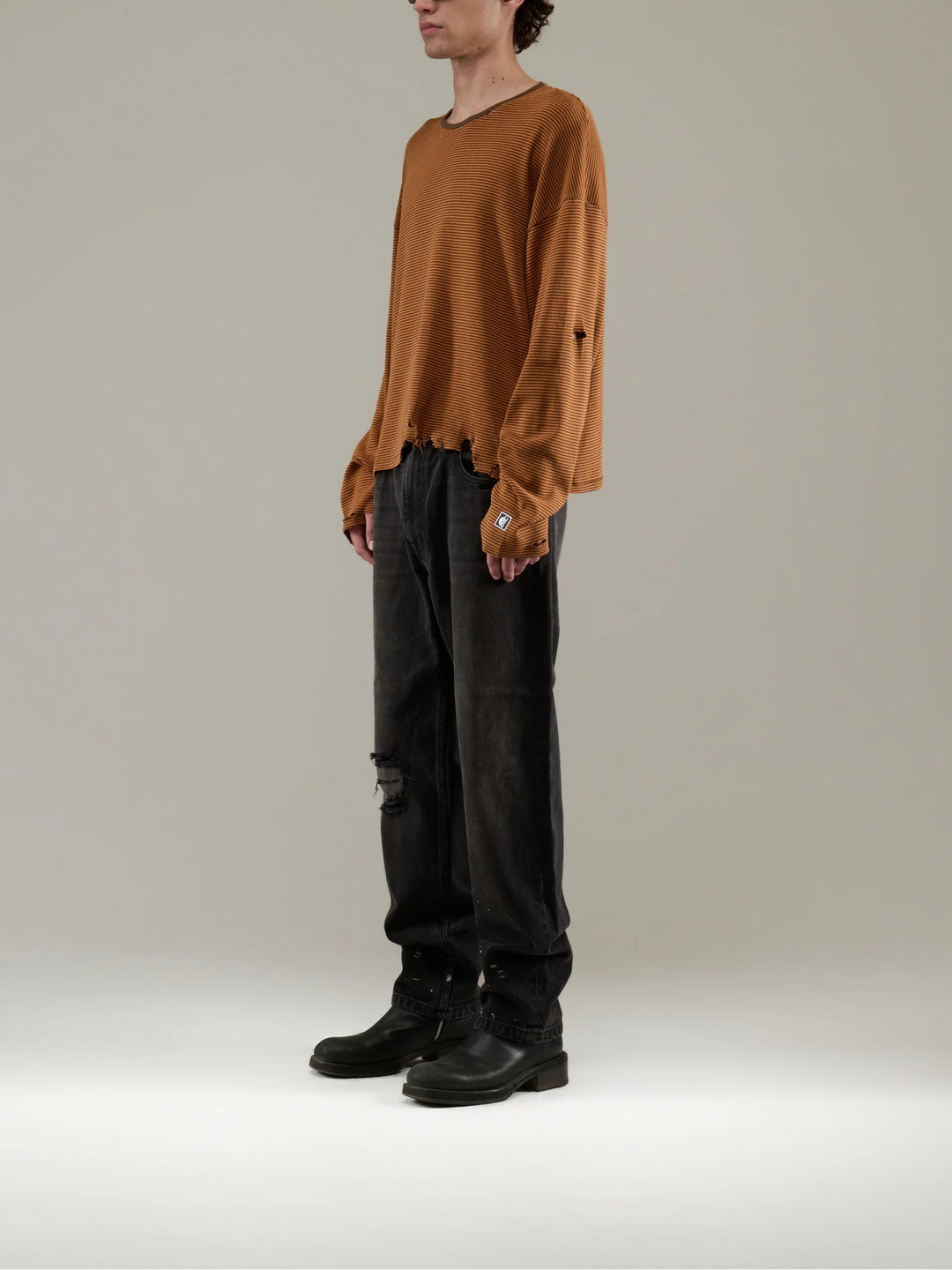 CONSEQUENCE STRIPED L/S KNITTED TEE